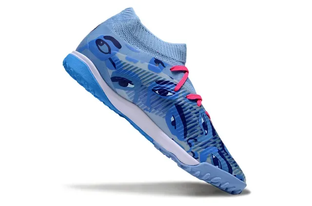 Puma Future Z নীল গোলাপি সক-ফিট নিট আপার আই মোটিফ ক্যামো প্রিন্ট টার্ফ সকার জুতা 2