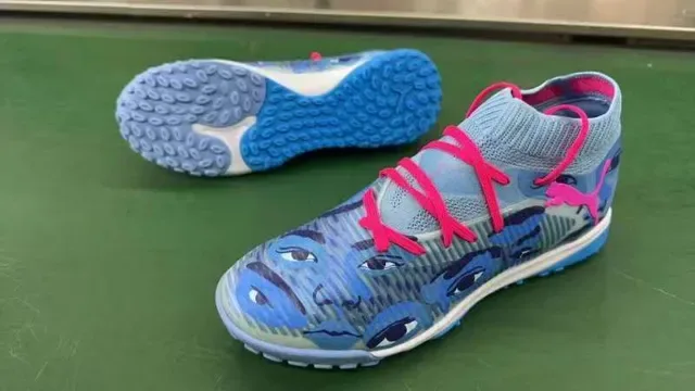 Puma Future Z নীল গোলাপি সক-ফিট নিট আপার আই মোটিফ ক্যামো প্রিন্ট টার্ফ সকার জুতা 8