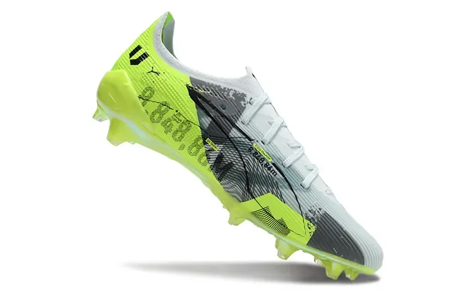 Puma Future Z Vert Blanc Bottine Basse Supérieure Accents Néon Lime Chaussures de Football pour Terrain Ferme 2