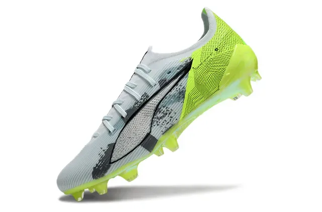 Puma Future Z Vert Blanc Bottine Basse Supérieure Accents Néon Lime Chaussures de Football pour Terrain Ferme 3
