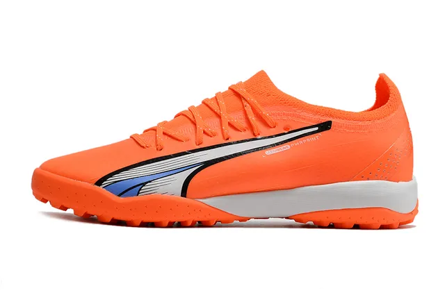 Puma কমলা রূপালী Sock-Fit Knit Upper Low-Profile Studs Turf সকার জুতা 13