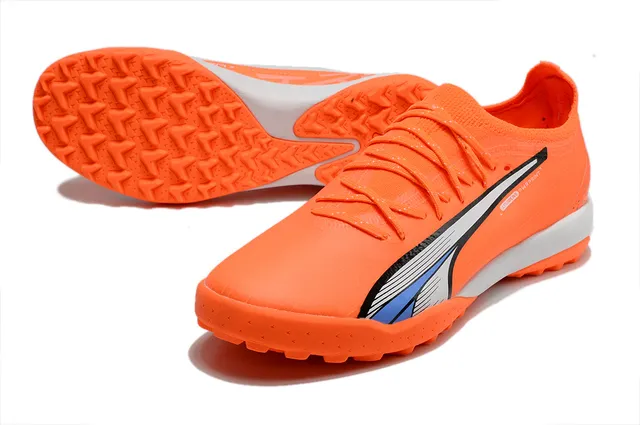 Puma কমলা রূপালী Sock-Fit Knit Upper Low-Profile Studs Turf সকার জুতা 14