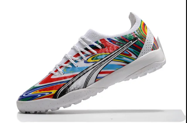 Puma কমলা রূপালী Sock-Fit Knit Upper Low-Profile Studs Turf সকার জুতা 18