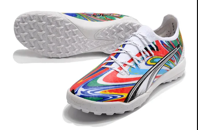 Puma কমলা রূপালী Sock-Fit Knit Upper Low-Profile Studs Turf সকার জুতা 20