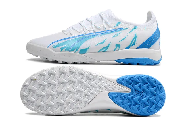 Puma কমলা রূপালী Sock-Fit Knit Upper Low-Profile Studs Turf সকার জুতা 22