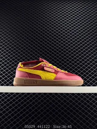 Puma Roma Rojo Amarillo Low-Top Suede-y-Cuero Panelado Lifestyle Sneakers 2