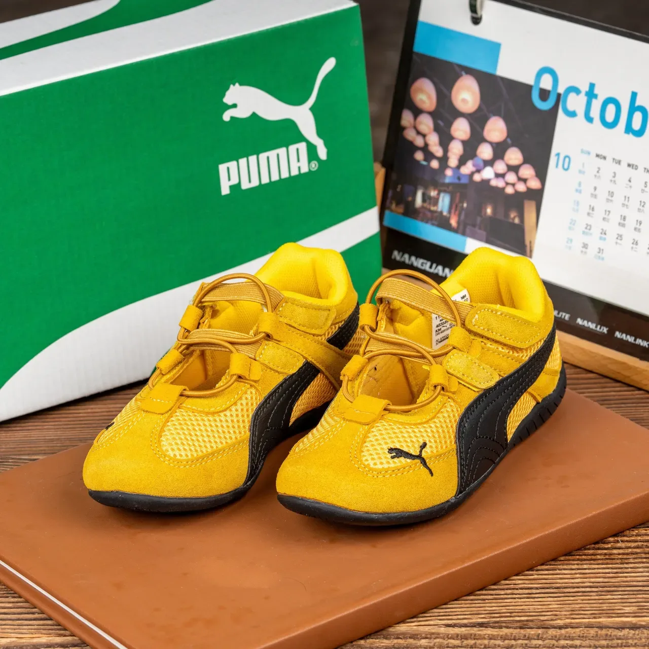 Puma Speedcat أطفال أصفر وأسود أحذية رياضية أسلوب حياة 9