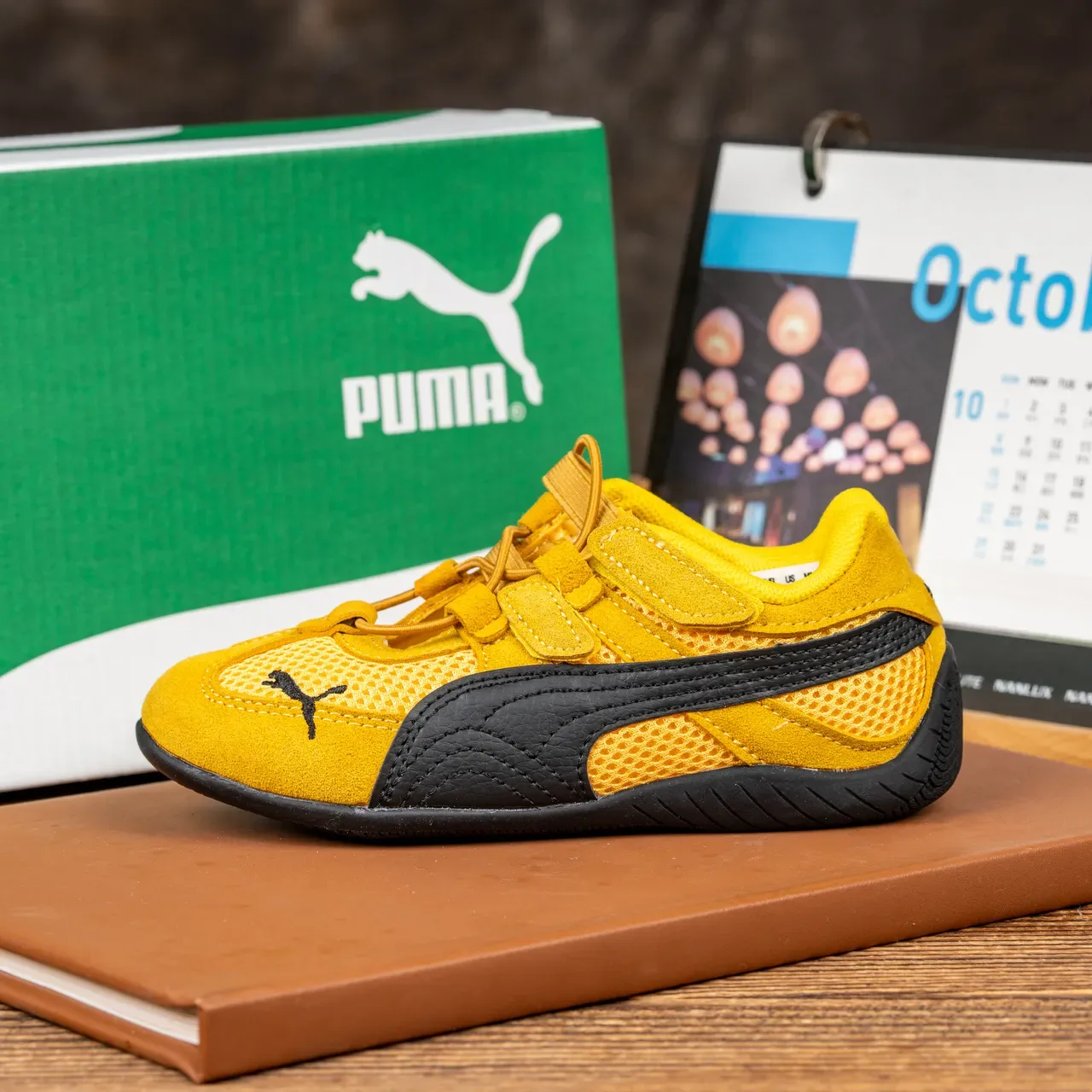 Puma Speedcat أطفال أصفر وأسود أحذية رياضية أسلوب حياة 21