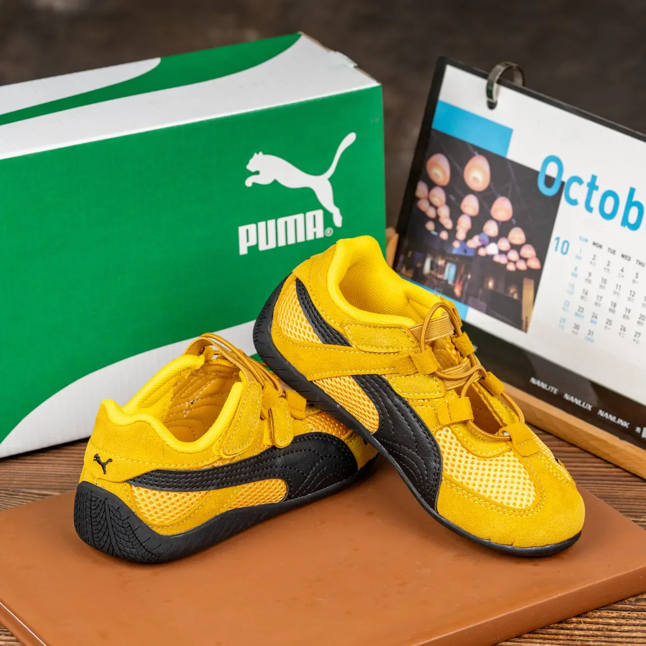Puma Speedcat أطفال أصفر وأسود أحذية رياضية أسلوب حياة 22