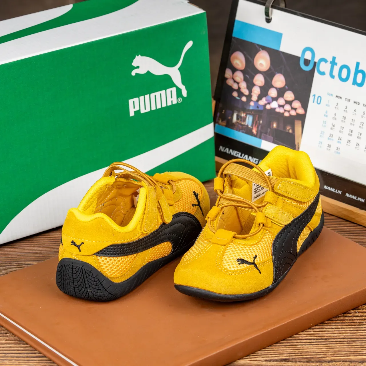 Puma Speedcat أطفال أصفر وأسود أحذية رياضية أسلوب حياة 23