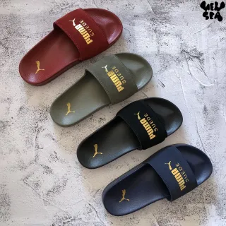 Puma Suede Slide Burgundy Olive Black Navy Slippers