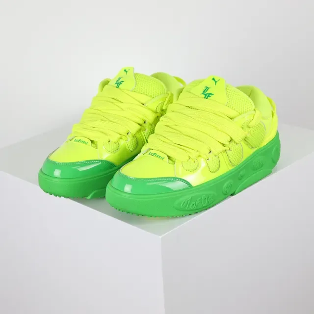 Puma Jaune Vert Néon Deux Tons Maille Et Recouvrement Synthétique Supérieur Sneakers Chunky 2