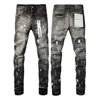 Purple Brand Jeans Slim-Fit com salpicaduras de tinta desgastadas