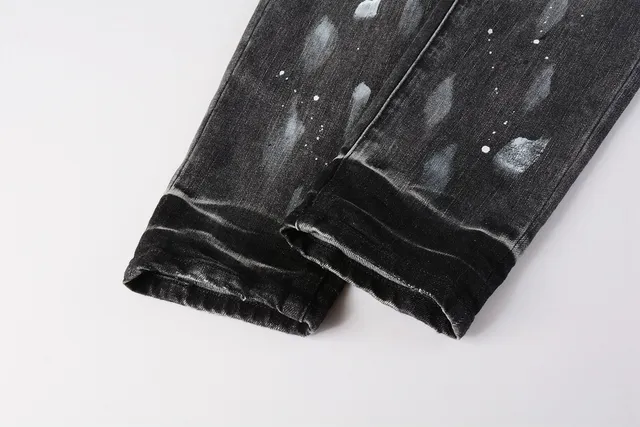 Purple Brand Jeans Slim-Fit com salpicaduras de tinta desgastadas 3