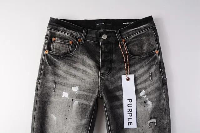 Purple Brand Jeans Slim-Fit com salpicaduras de tinta desgastadas 14