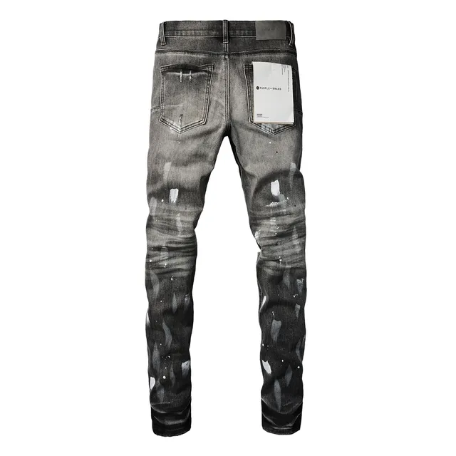 Purple Brand Jeans Slim-Fit com salpicaduras de tinta desgastadas 15