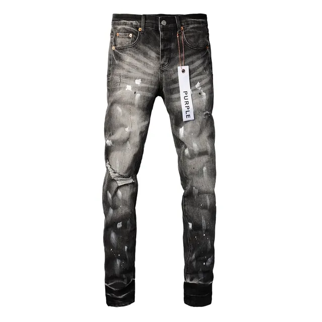 Purple Brand Jeans Slim-Fit com salpicaduras de tinta desgastadas 16