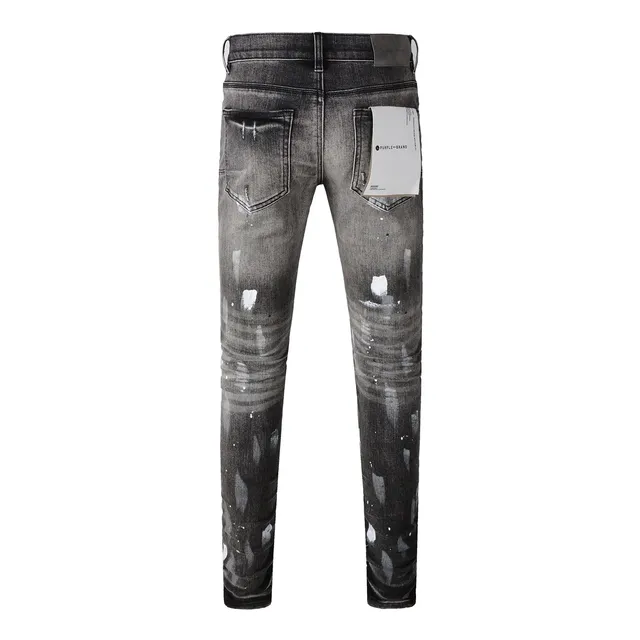 Purple Brand Jeans Slim-Fit com salpicaduras de tinta desgastadas 17