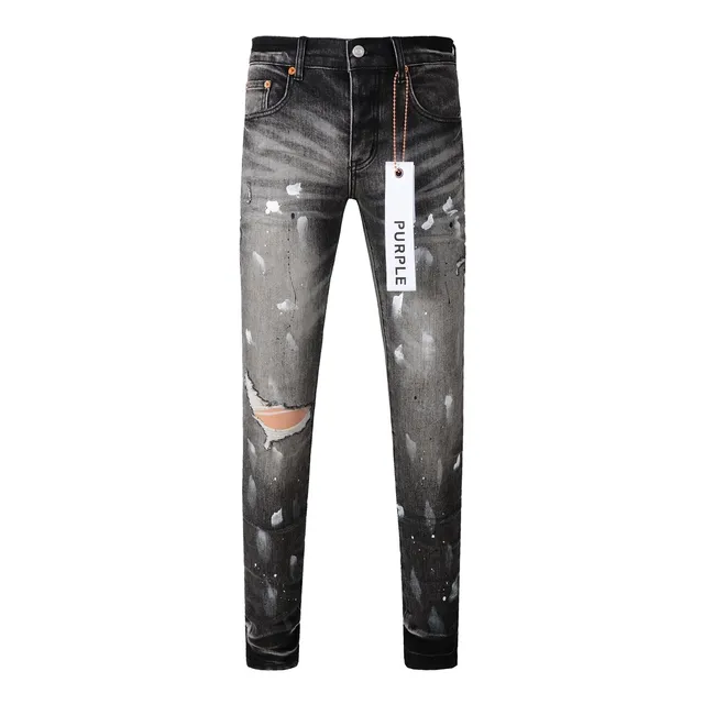 Purple Brand Jeans Slim-Fit com salpicaduras de tinta desgastadas 18