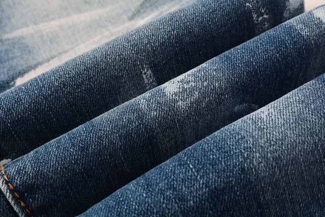 Purple Brand Jeans Desgastados com Salpicaduras de Tinta Slim Straight 2