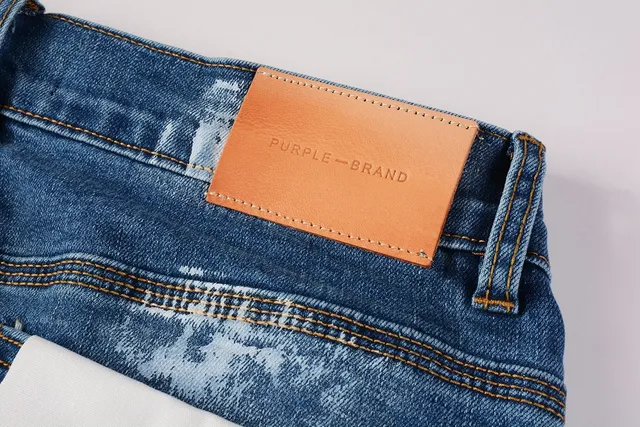 Purple Brand Jeans Desgastados com Salpicaduras de Tinta Slim Straight 4