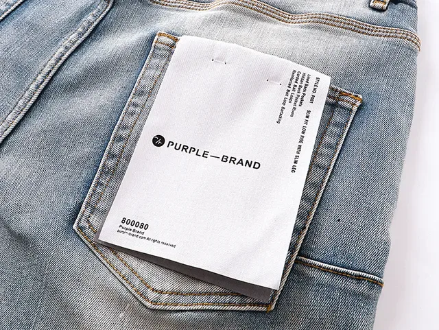 بناطيل جينز Purple Brand غسل خفيف رذاذ الطلاء الممزق ضيق 12
