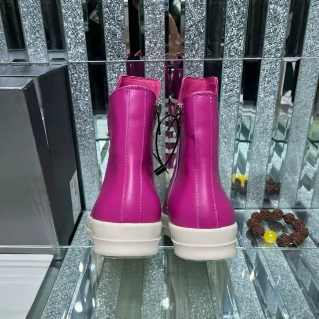 Rick Owens DRKSHDW Geobasket Magenta and Cream أحذية أسلوب حياة 2