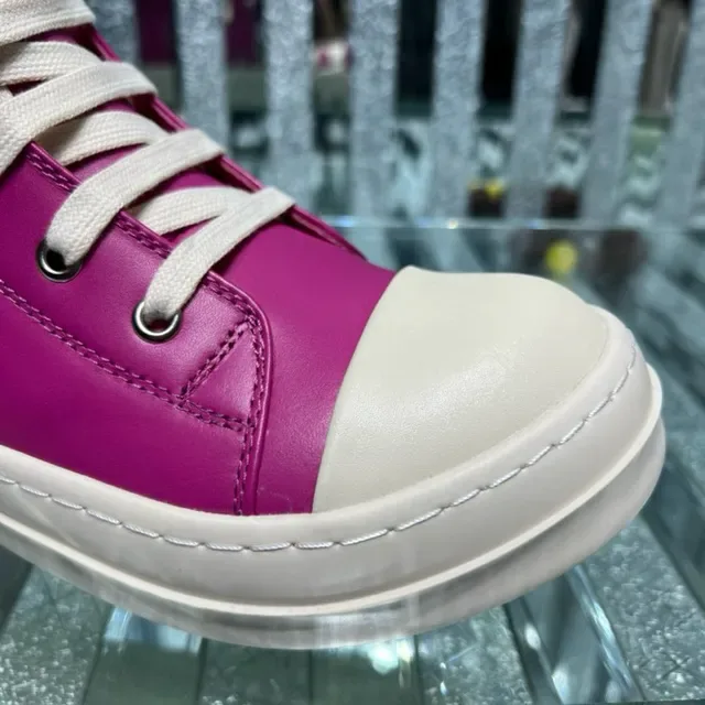 Rick Owens DRKSHDW Geobasket Magenta and Cream أحذية أسلوب حياة 8