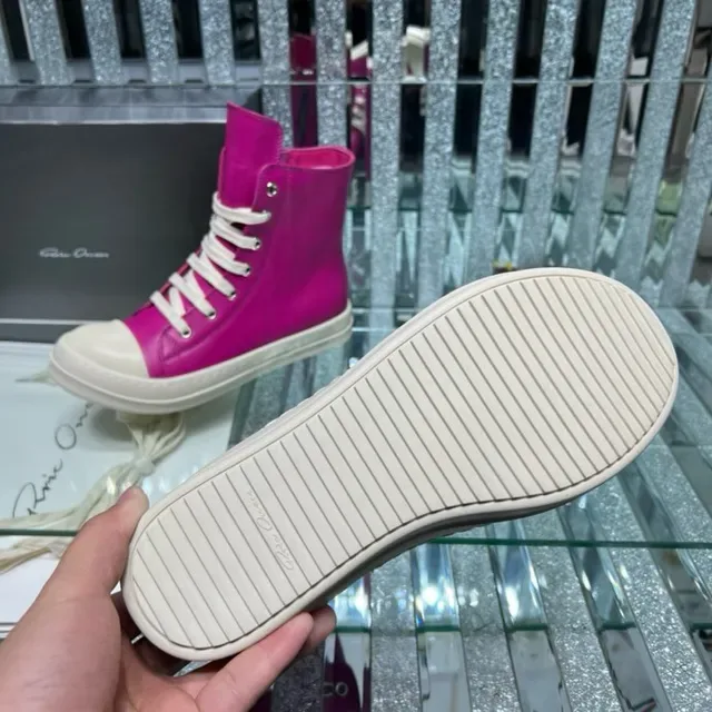 Rick Owens DRKSHDW Geobasket Magenta and Cream أحذية أسلوب حياة 9