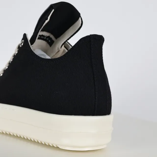 Rick Owens Geobasket Black and Cream Canvas Lifestyle Sneakers 4