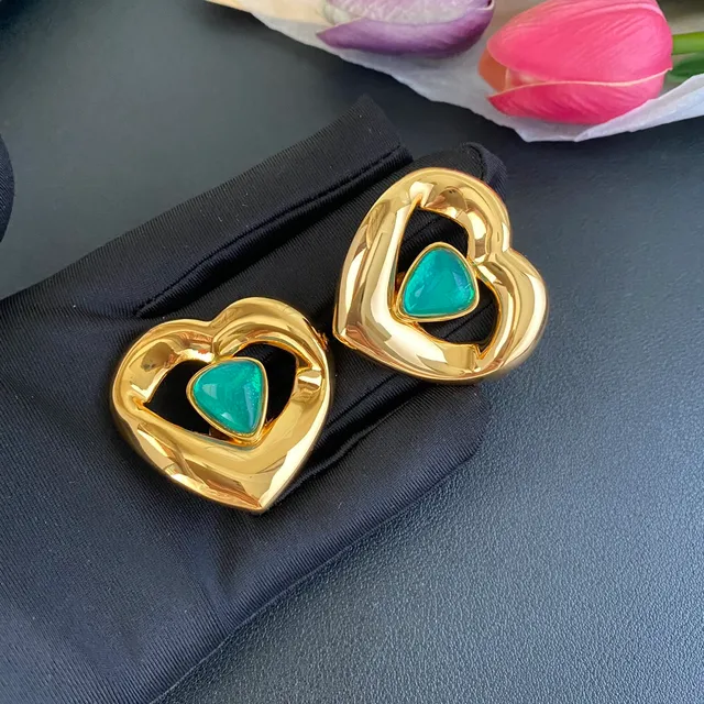 Saint Laurent Ami de Coeur أقراط قلب فيروز 7