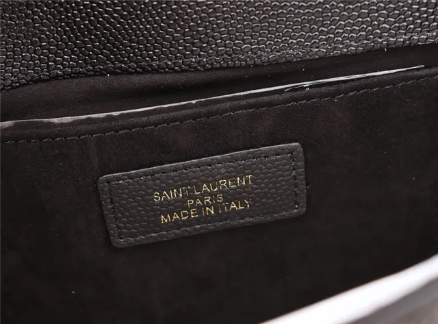 Saint Laurent Kate Black Structured Flap Front Embossed Monogram Chain Bag 11