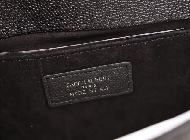 Saint Laurent Kate Black Structured Flap Front Embossed Monogram Chain Bag 18