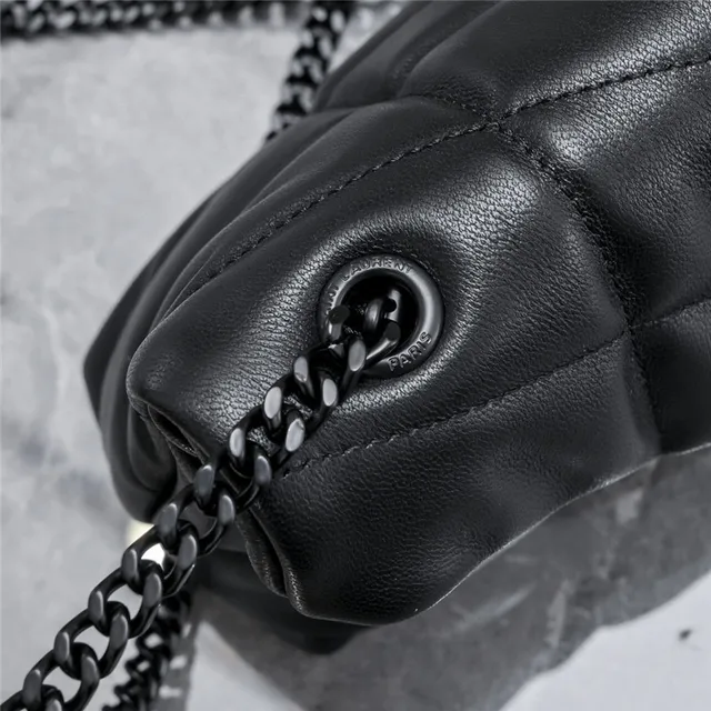 Saint Laurent Loulou sac à chaîne beige doré matelassé couture diamant flap enveloppe 6