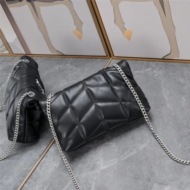 Saint Laurent Loulou sac à chaîne beige doré matelassé couture diamant flap enveloppe 15