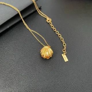 Saint Laurent शेल पेंडेंट गोल्ड-टोन नेकलेस