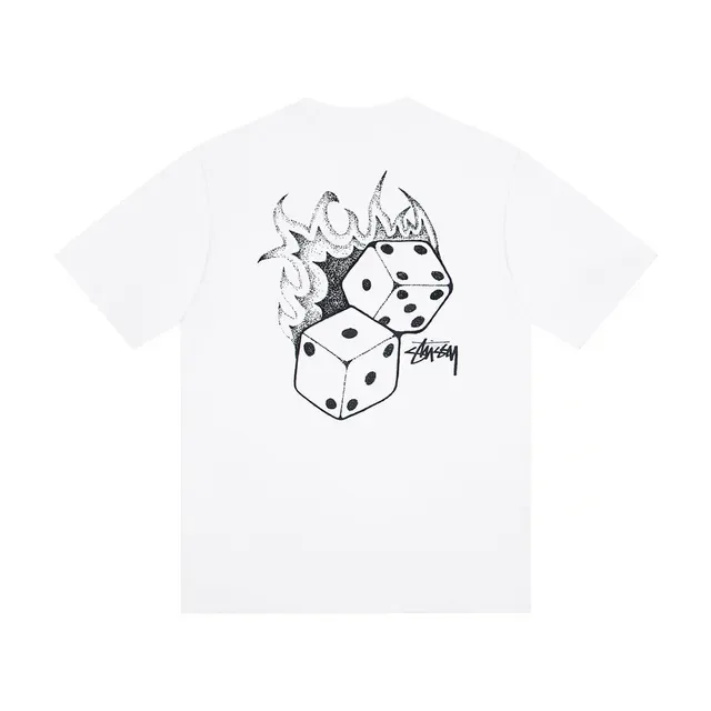 Stussy Dice Flame ग्राफिक टी-शर्ट 3