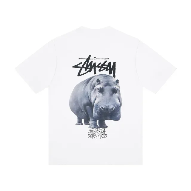 تي شيرت Stussy بطبعة فرس النهر 4