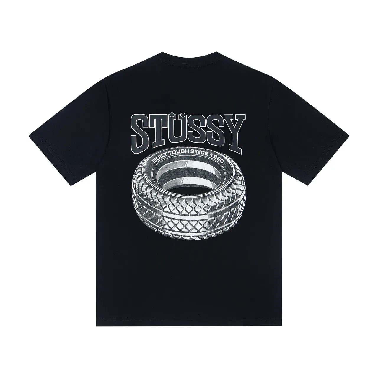 Camiseta Stussy Stock Logo y estampado de neumático 4