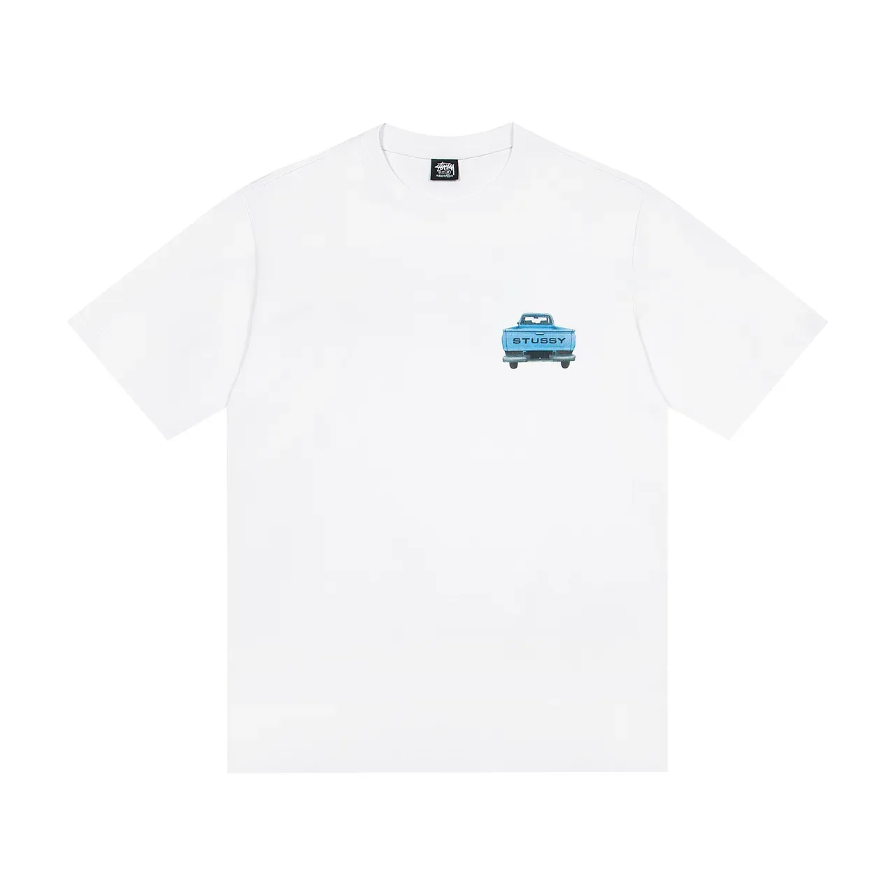 Camiseta Stussy gola redonda com estampa gráfica de caminhão 3