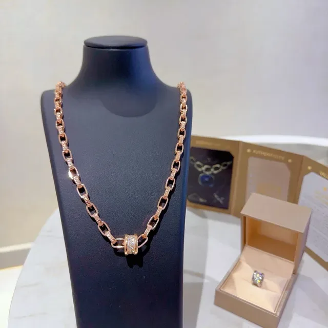 Tiffany & Co. HardWear Oro Rosa Pavé Diamantes Colar de Eslabones 4