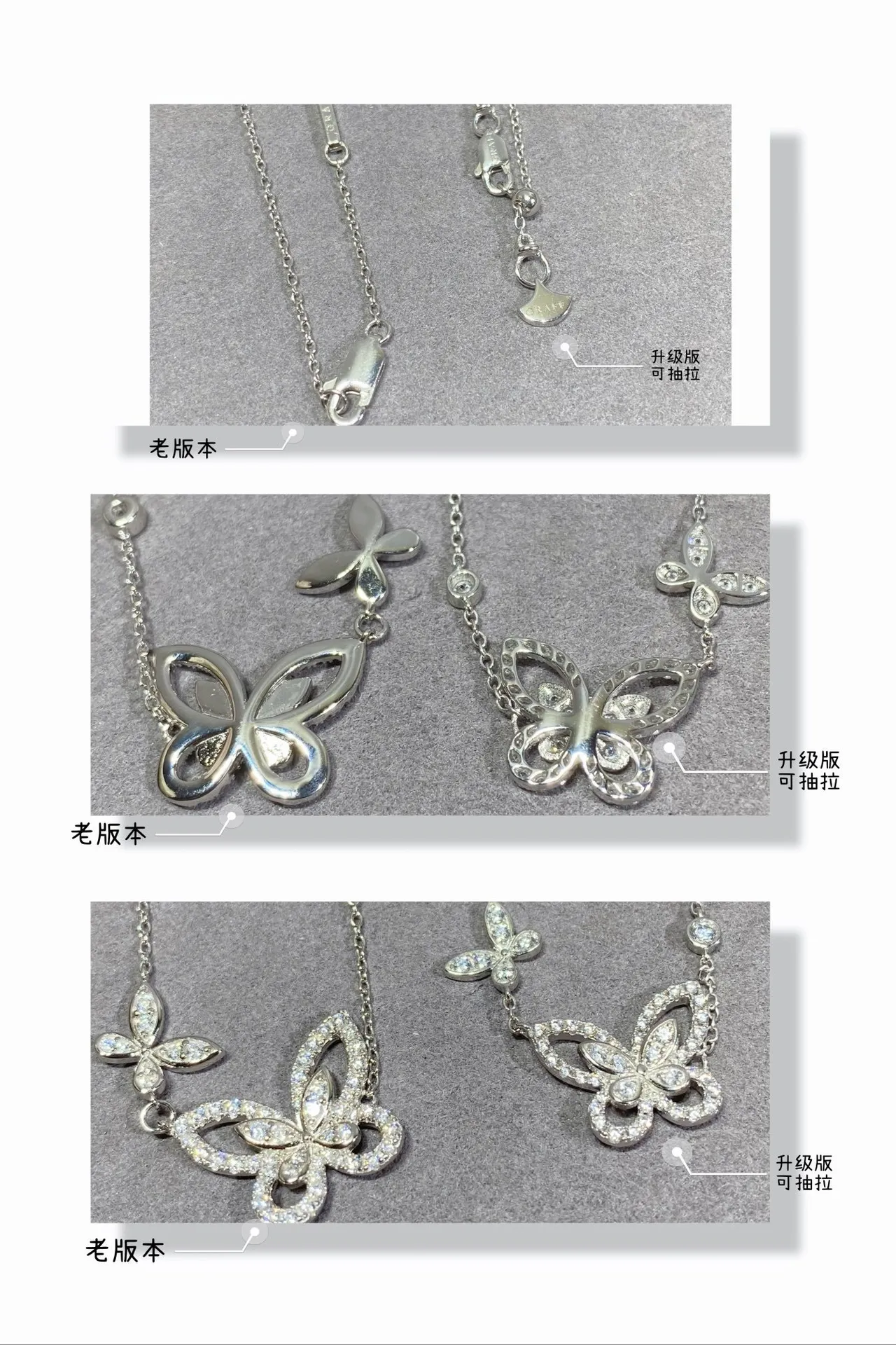 Tiffany & Co. Collar de Plata con Diamantes Pavé-Set Transparentes de Mariposa Abierta 7