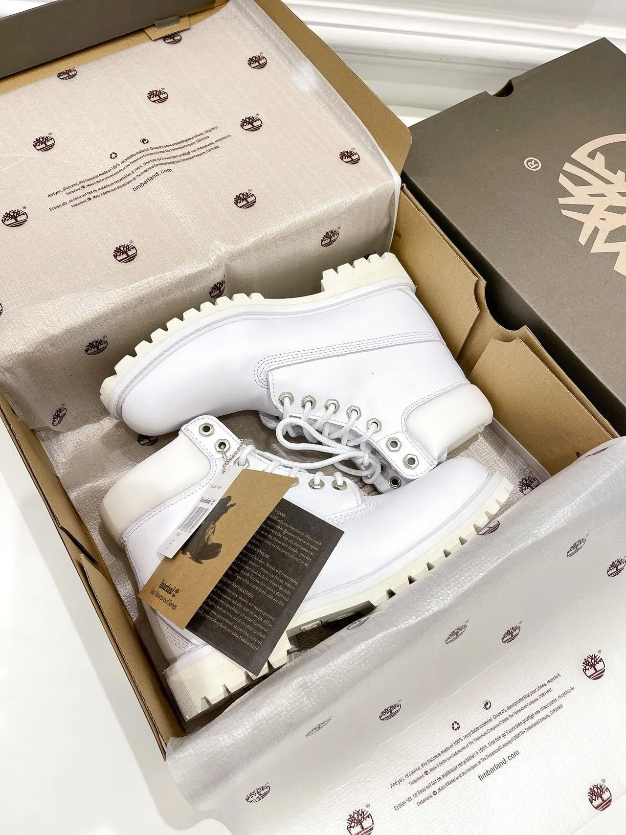 Timberland Premium 6-Inch Bottes de Travail en Cuir Blanc 2