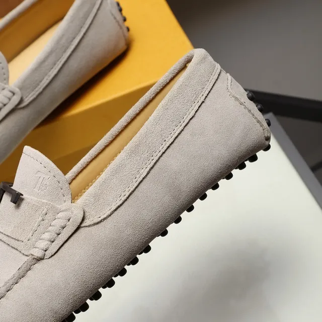 Tod's Gommino Loafer Beige Piel de ante H-Bar Buckle Mocasin 4