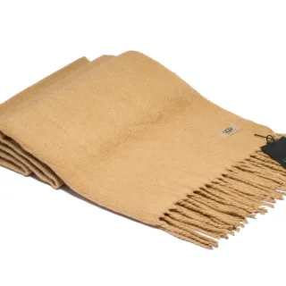 UGG Classic Beige Cachecol de Cachemira Tricotado com Franjas
