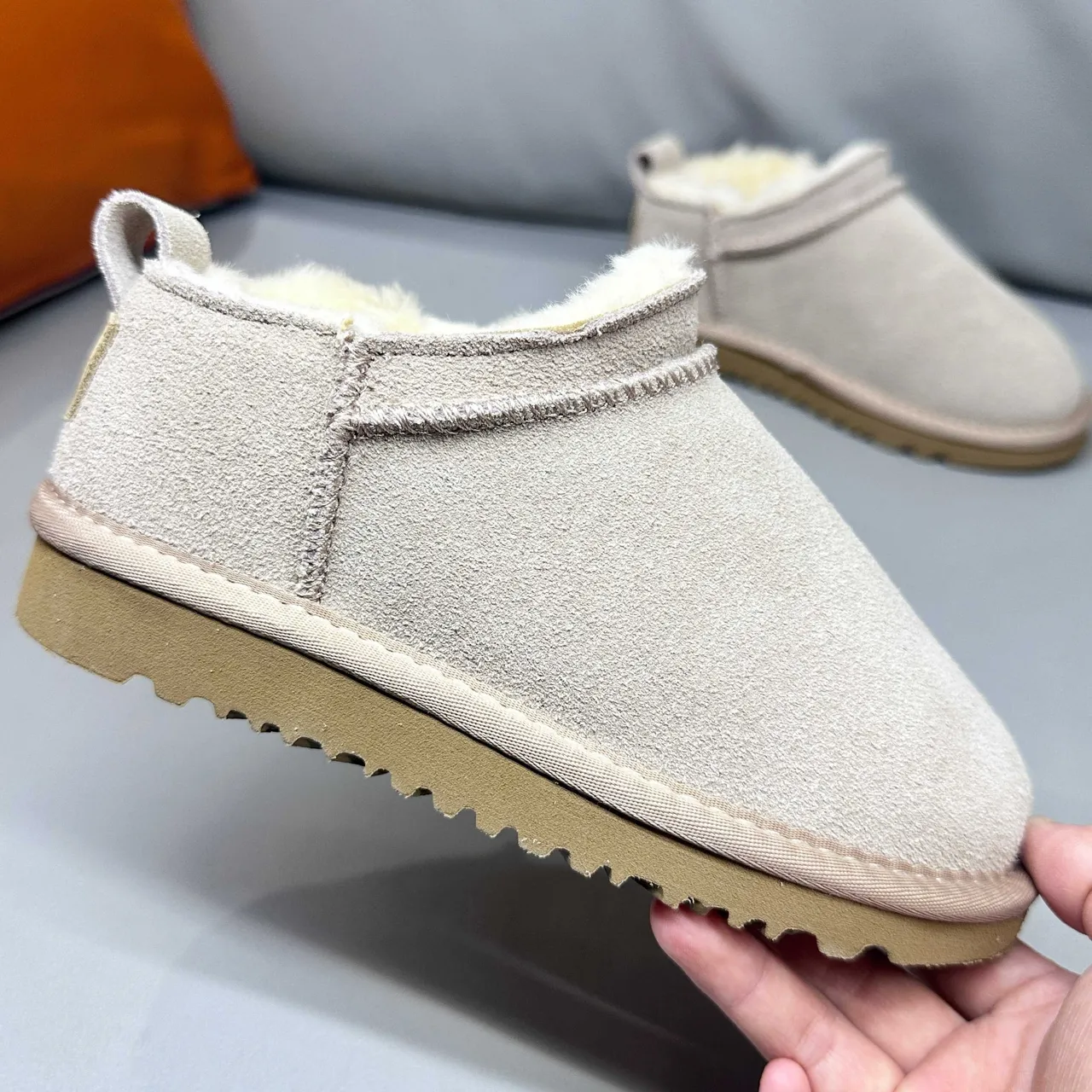 UGG Classic Short Beige Suede Shearling-Lined Snow Boots 16