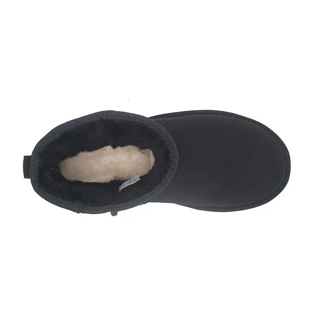 UGG Classic Short Black Suede Shearling-Lined Snow Boots 2