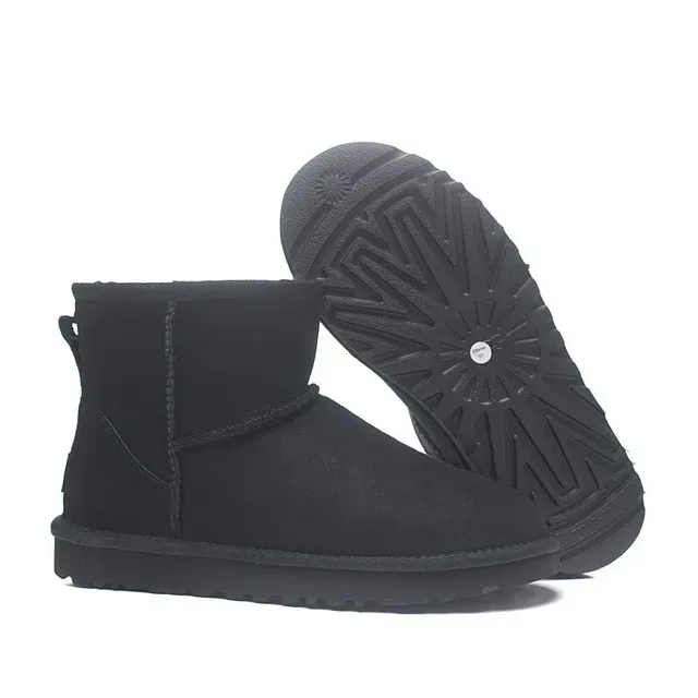 UGG Classic Short Black Suede Shearling-Lined Snow Boots 3