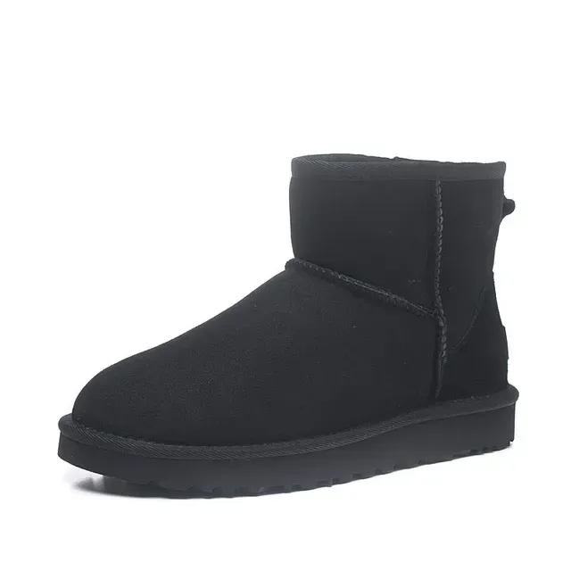 UGG Classic Short Black Suede Shearling-Lined Snow Boots 4