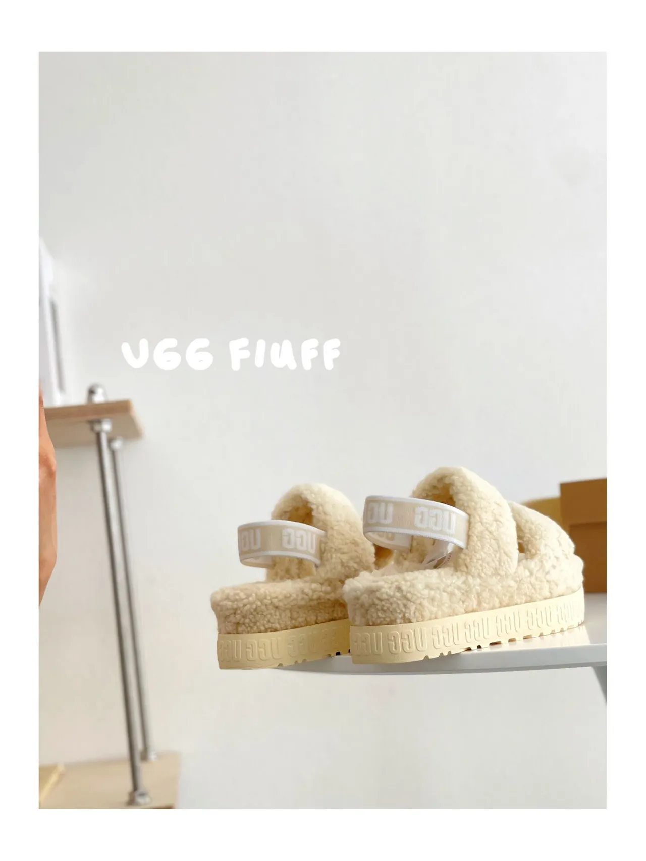 UGG Fluff Shearling Platform Slippers 5
